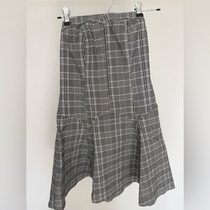 Plaid Gray Women's Strapless Dress